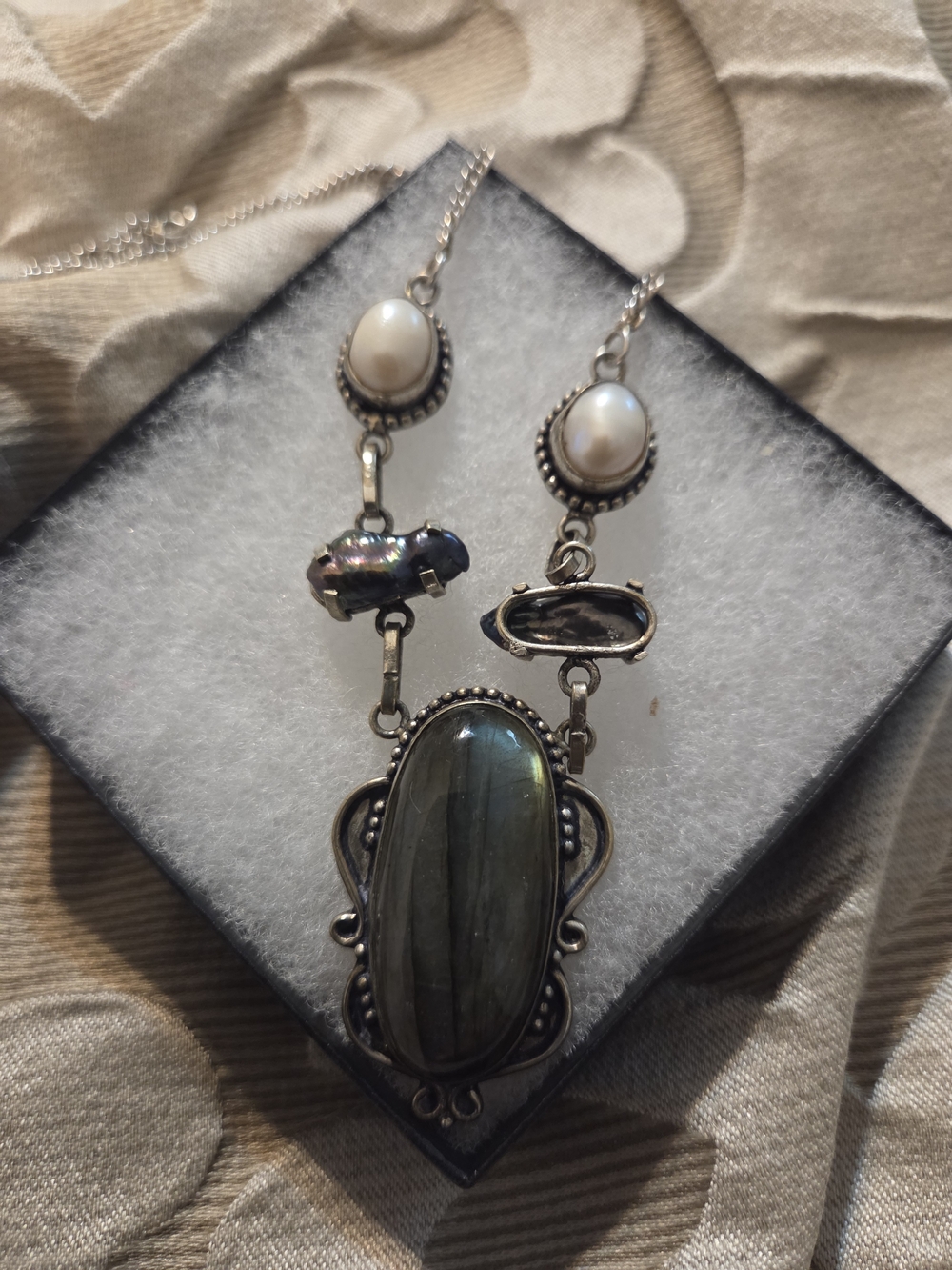 Beautiful Labradorite Sterling Silver Necklace